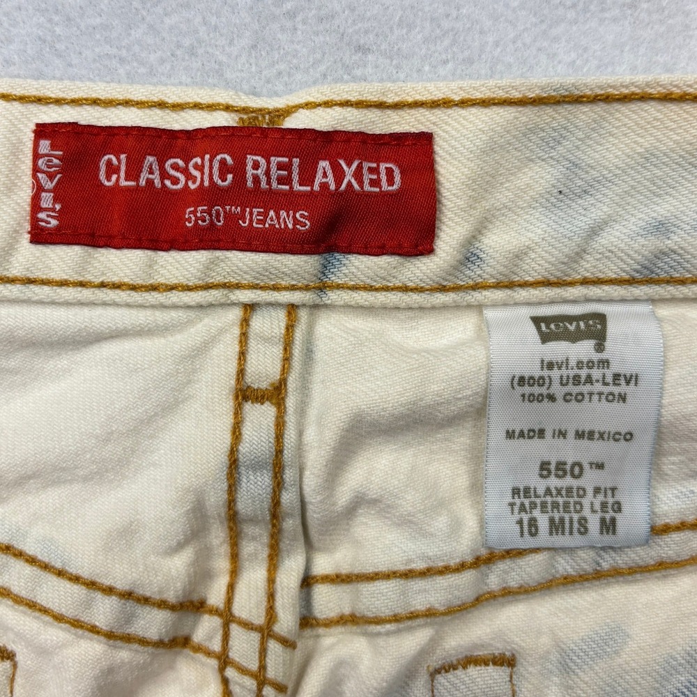 Vintage 2003 Levis 550 Custom Acid Wash Shorts Unisex 33 Shredded Denim 16 32 34 - Picture 7 of 8
